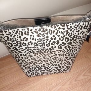 Large leopard tote bag with change purse inside